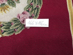 Handmade Vintage French Needlepoint Rug 3.8' x 5.4', 1960s - 1W09