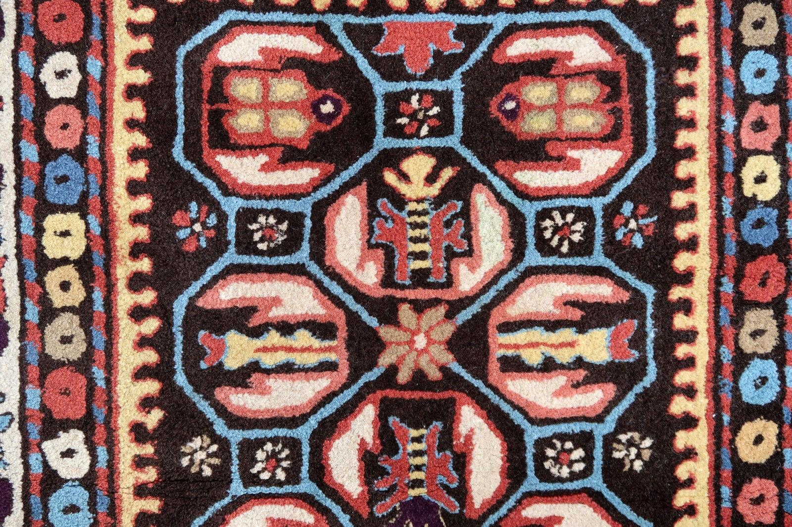 Mid-20th Century Handmade Vintage French Savonnerie Rug, 1950s, 1P69 For Sale