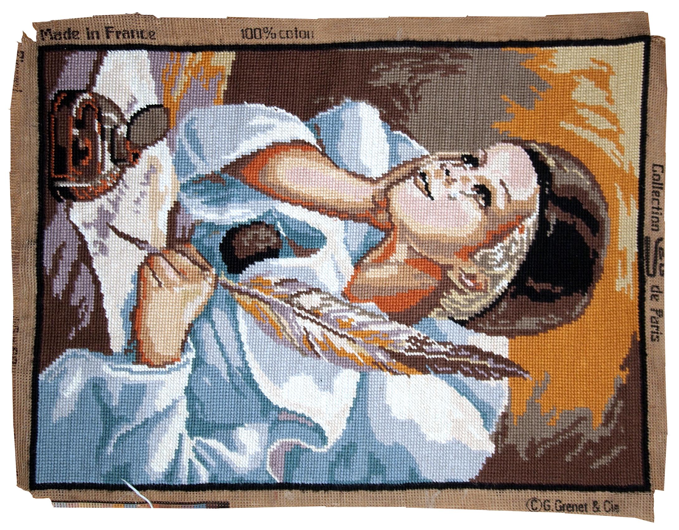 Handmade Vintage French Tapestry Piero, 1980s, 1C605 3