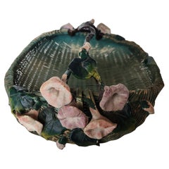 Vintage French Basket Floral Pottery