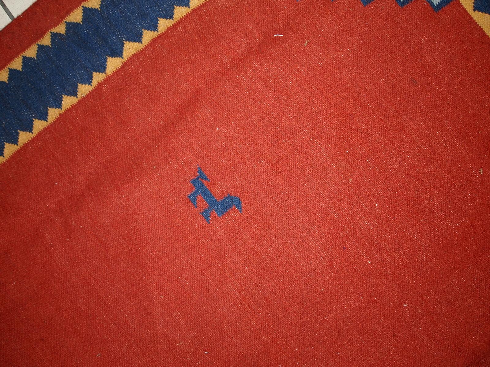 Mid-20th Century Handmade Vintage Gabbeh Style Kilim, 1960s, 1C516