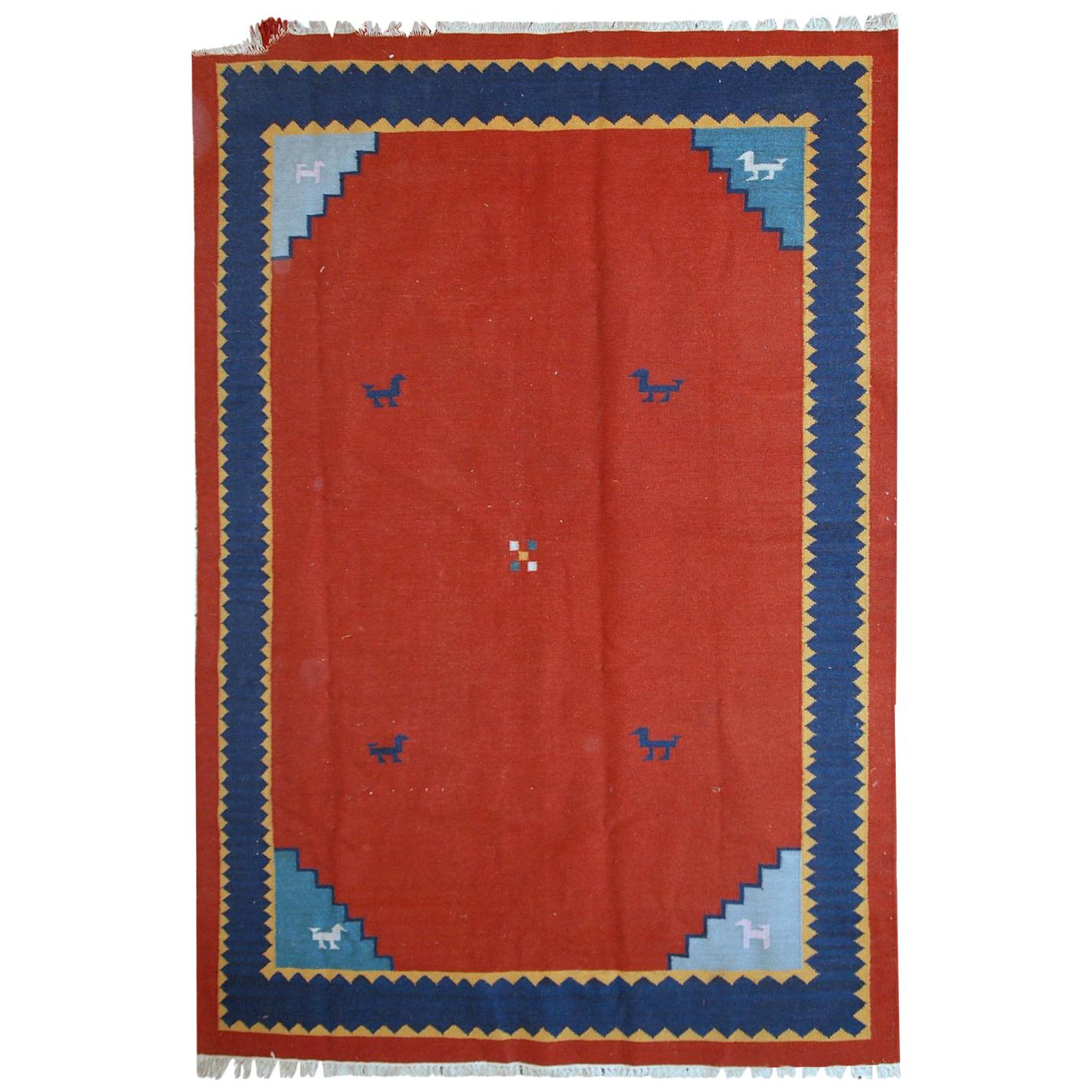 Handmade Vintage Gabbeh Style Rug, 1960s, 1C344 For Sale at 1stDibs