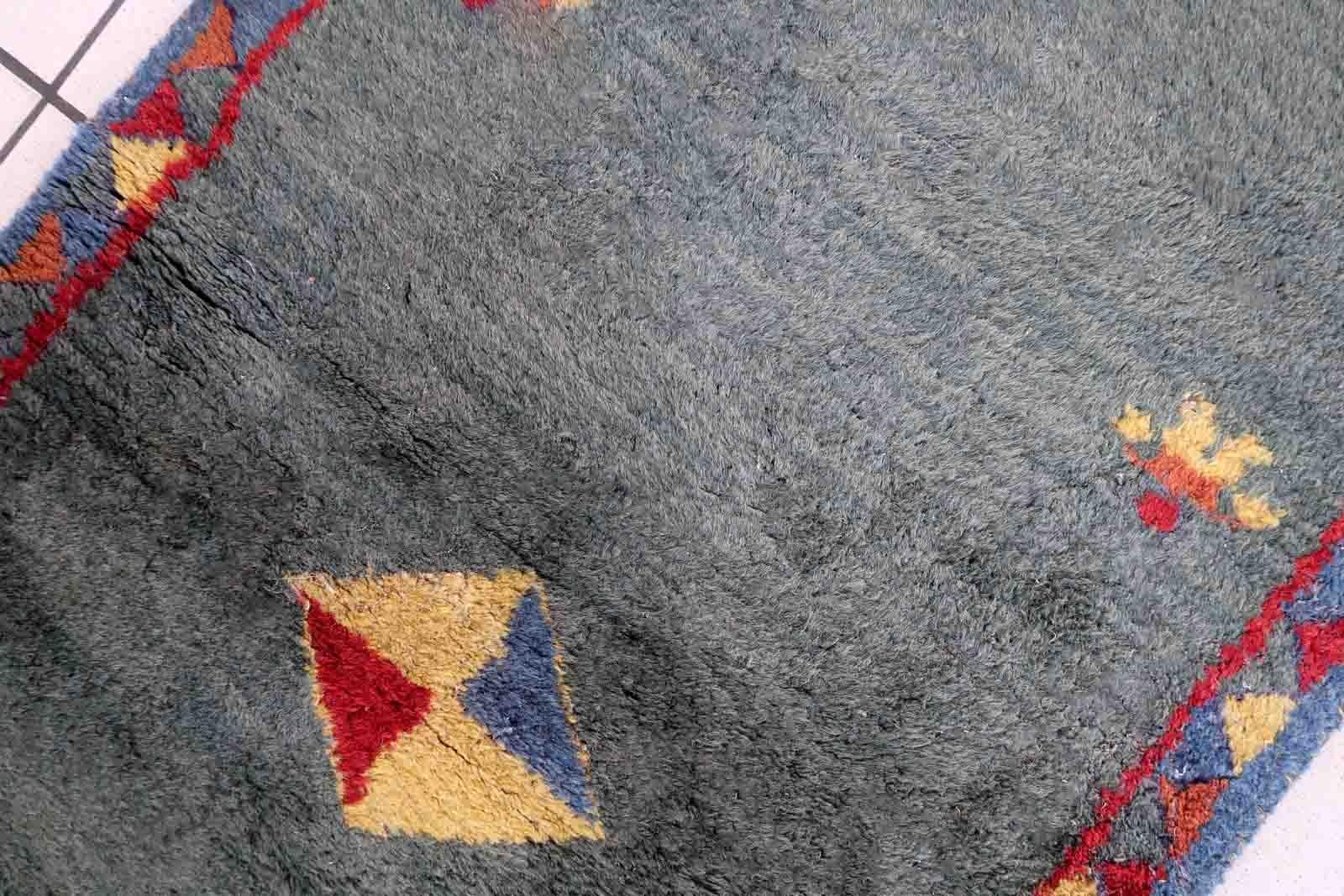 Handgefertigter Vintage-Teppich im Gabbeh-Stil, 1970er Jahre, 1C1024 (Wolle) im Angebot