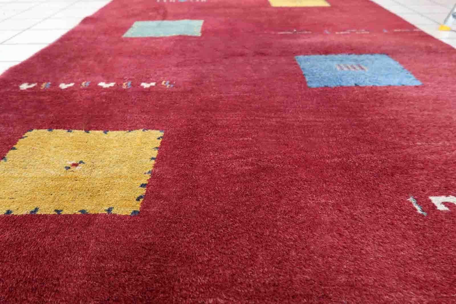 Handgefertigter Vintage-Teppich im Gabbeh-Stil, 1970er Jahre, 1c1037 (Asiatisch) im Angebot