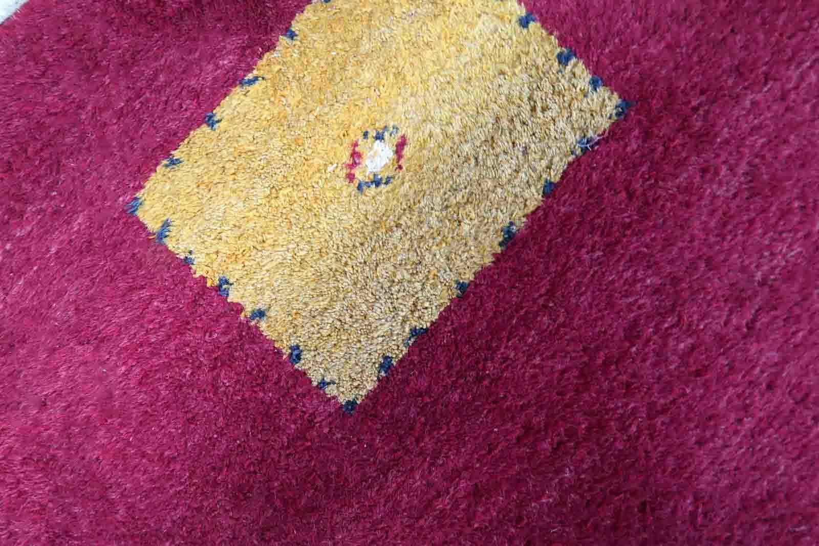 Handgefertigter Vintage-Teppich im Gabbeh-Stil, 1970er Jahre, 1c1037 (Ende des 20. Jahrhunderts) im Angebot
