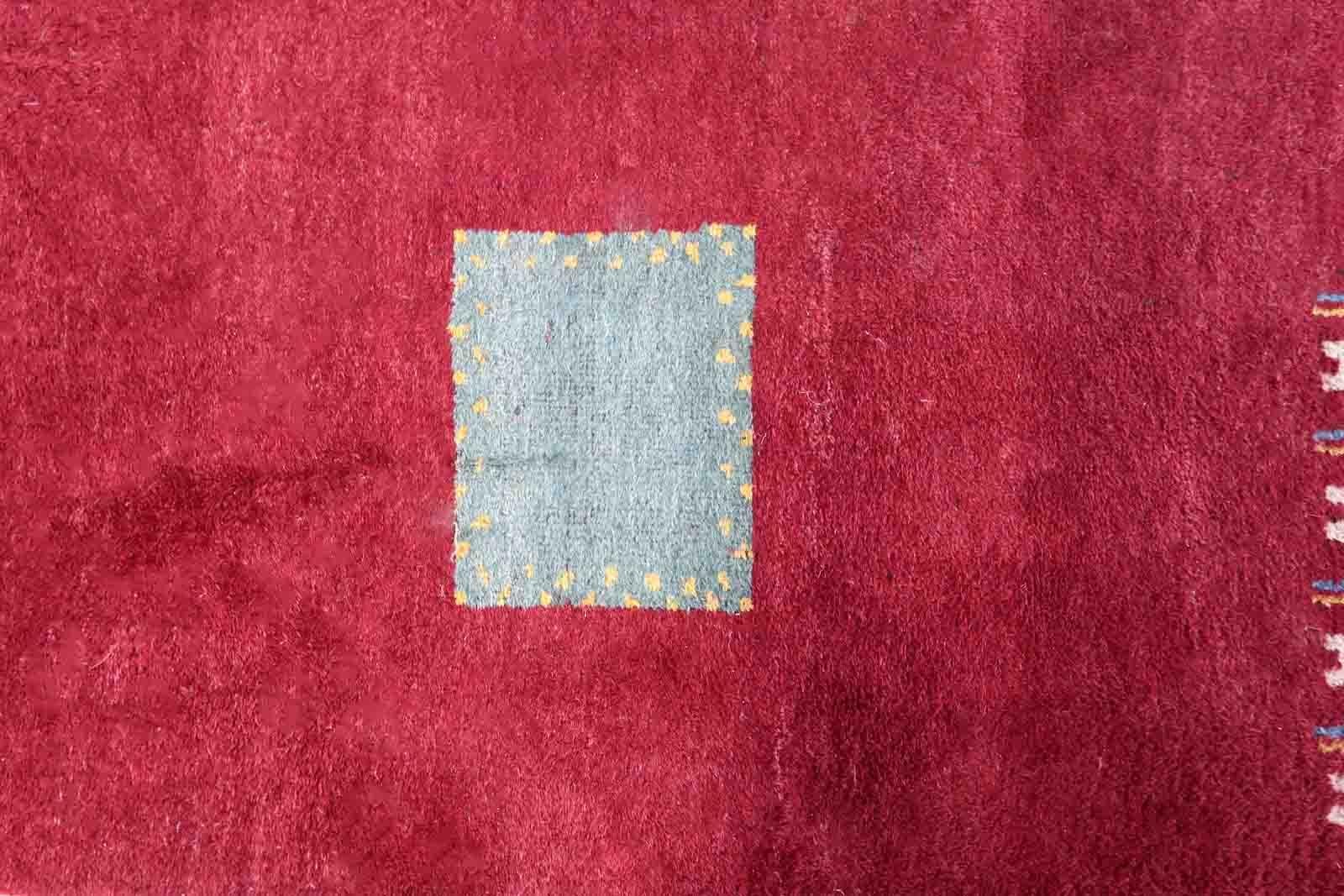 Handgefertigter Vintage-Teppich im Gabbeh-Stil, 1970er Jahre, 1c1037 (Wolle) im Angebot
