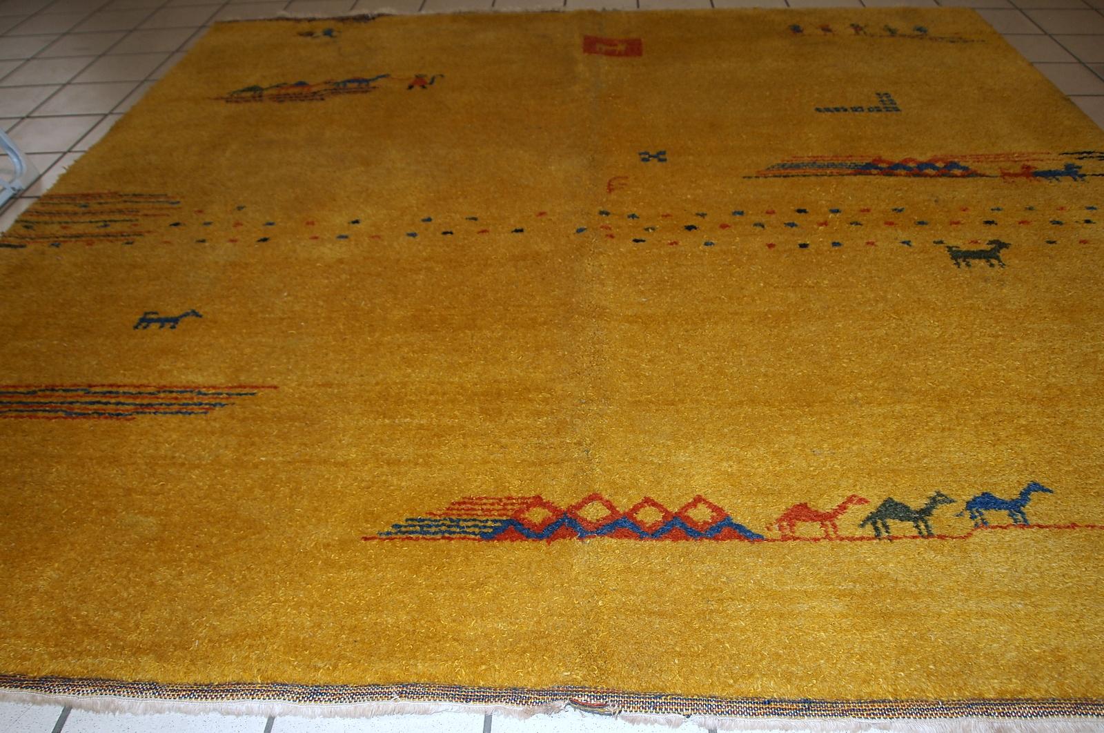 Hand-Knotted Handmade Vintage Gabbeh Style Rug, 1970s, 1C638