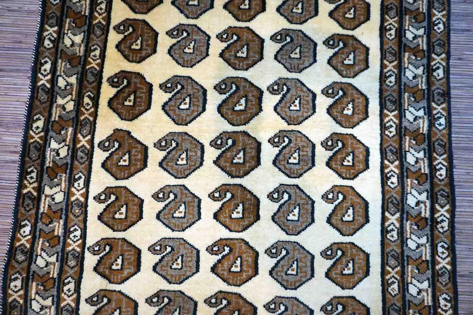 Handgefertigter Vintage-Teppich im Gabbeh-Stil, 1970er Jahre, 1D01 (Ende des 20. Jahrhunderts) im Angebot