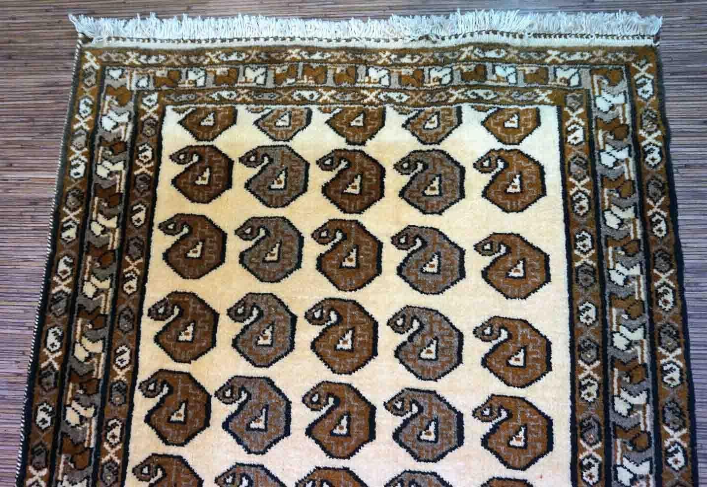 Handgefertigter Vintage-Teppich im Gabbeh-Stil, 1970er Jahre, 1D01 (Wolle) im Angebot