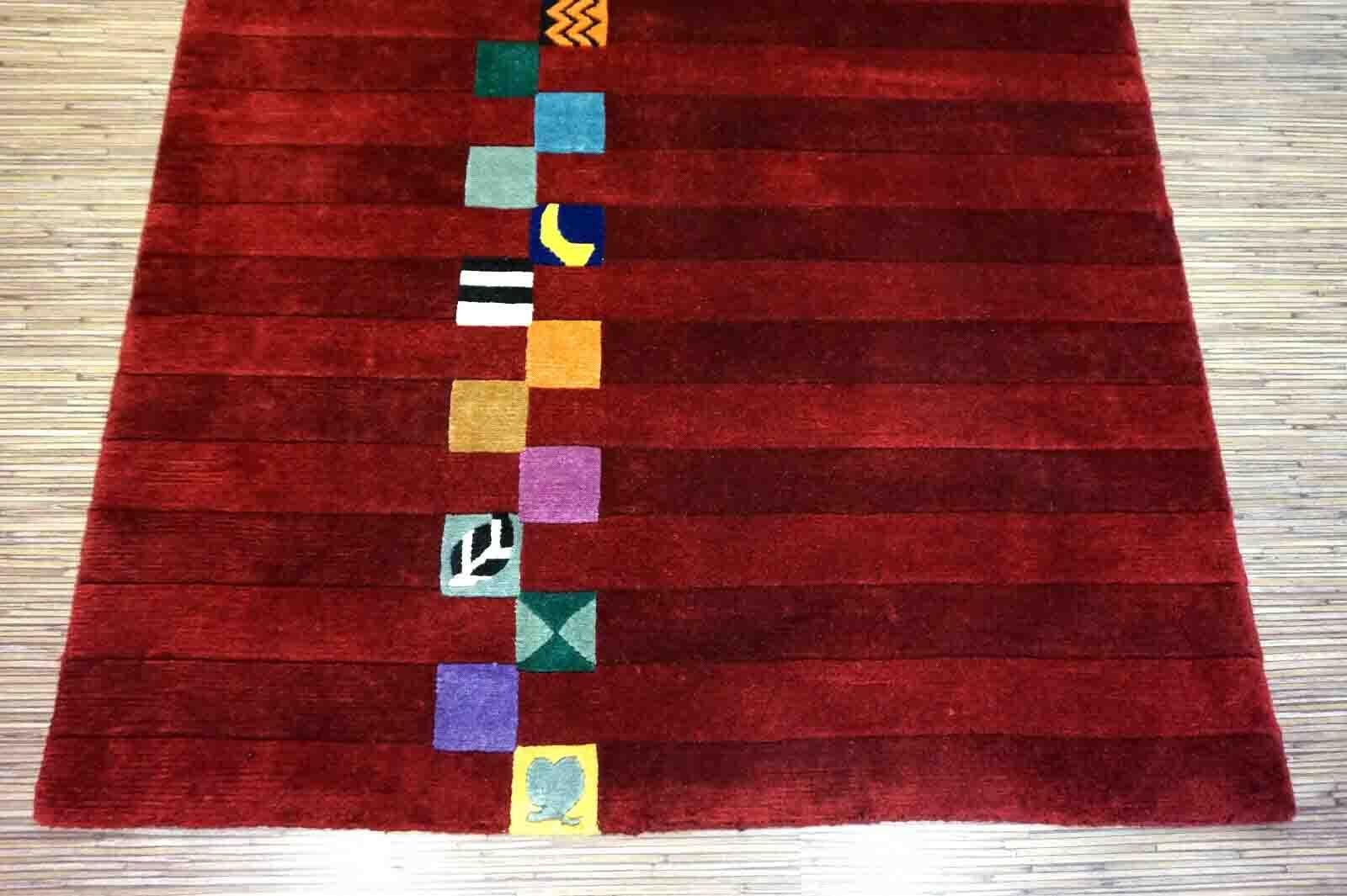 Handgefertigter Vintage-Teppich im Gabbeh-Stil, 1970er Jahre, 1D03 (Asiatisch) im Angebot
