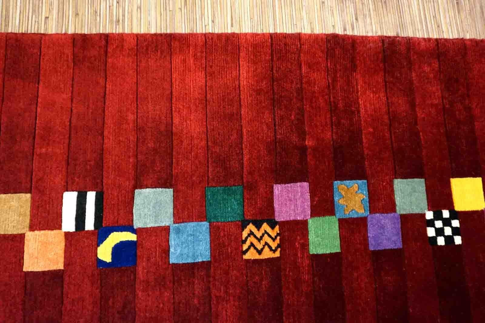 Handgefertigter Vintage-Teppich im Gabbeh-Stil, 1970er Jahre, 1D03 (Handgeknüpft) im Angebot
