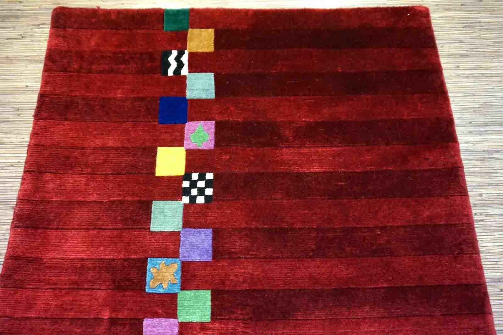 Handgefertigter Vintage-Teppich im Gabbeh-Stil, 1970er Jahre, 1D03 (Ende des 20. Jahrhunderts) im Angebot