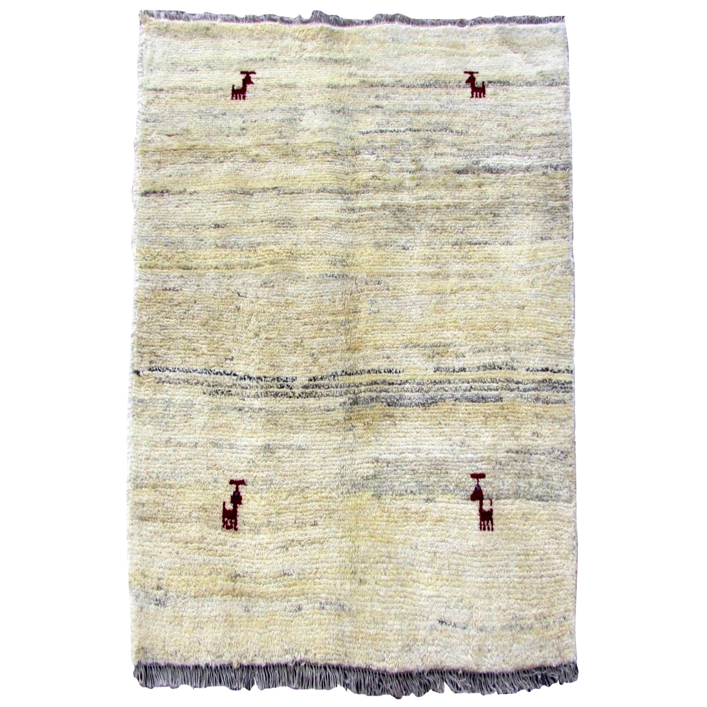 Handmade Vintage Gabbeh Style Rug, 1970s, 1Q0005 at 1stDibs