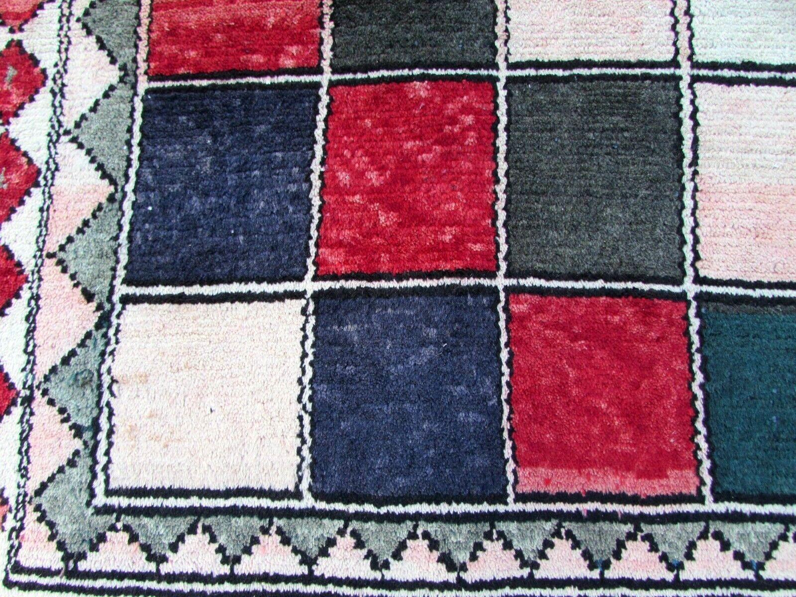 Hand-Knotted Handmade Vintage Gabbeh Style Rug, 1970s, 1Q0123