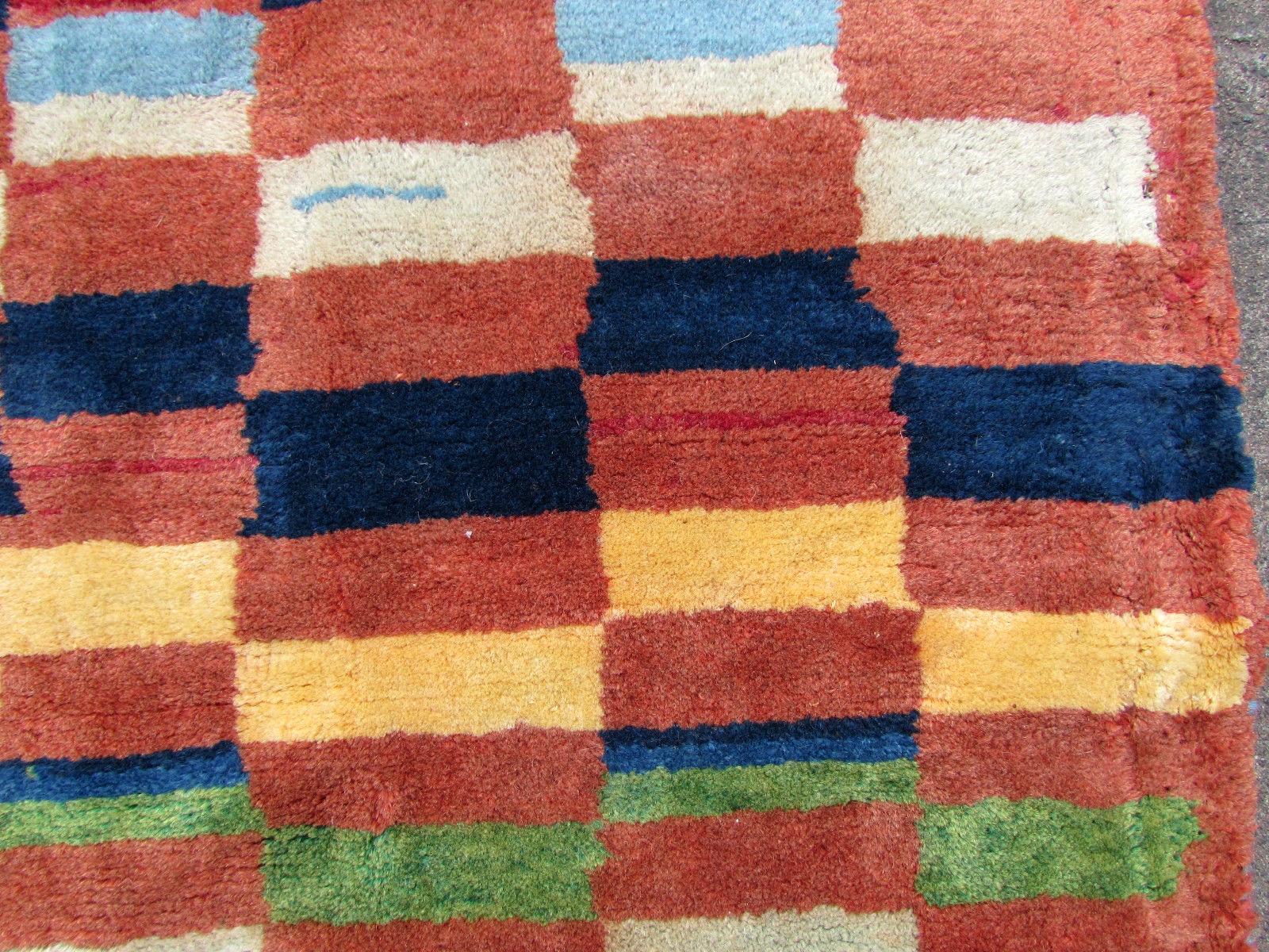 Hand-Knotted Handmade Vintage Gabbeh Style Rug, 1970s, 1Q0133