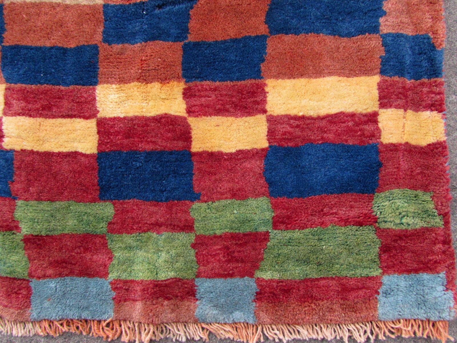 Wool Handmade Vintage Gabbeh Style Rug, 1970s, 1Q0133