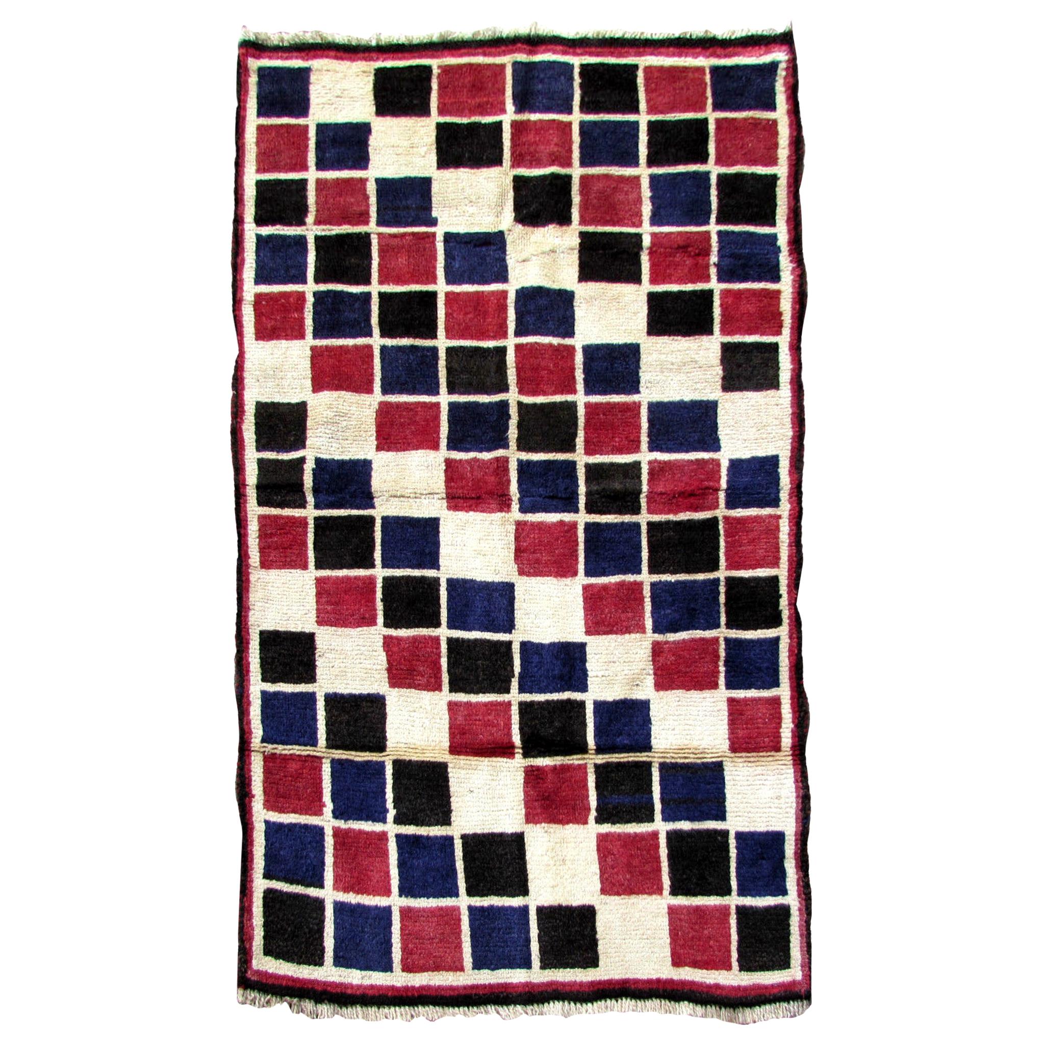 Handmade Vintage Gabbeh Style Rug, 1970s, 1C590 at 1stDibs