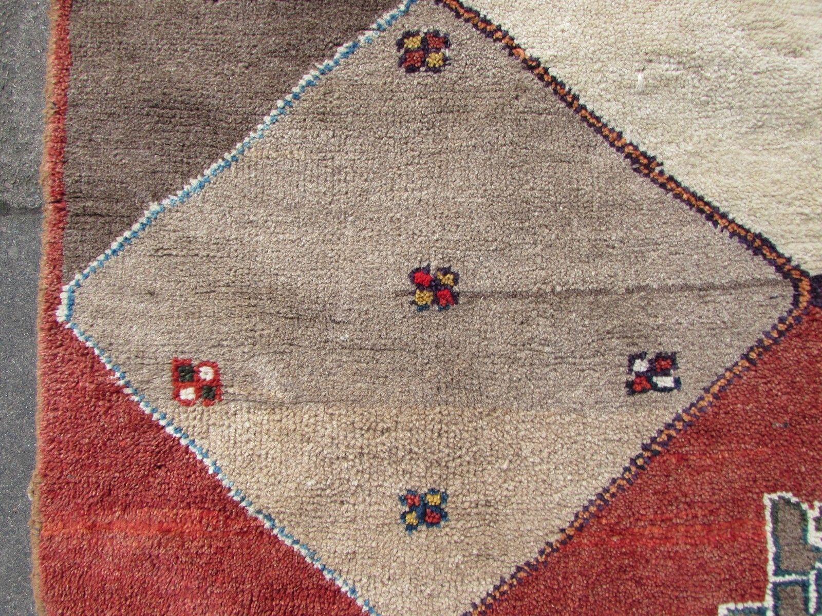 Wool Handmade Vintage Gabbeh Style Rug, 1970s, 1Q0197