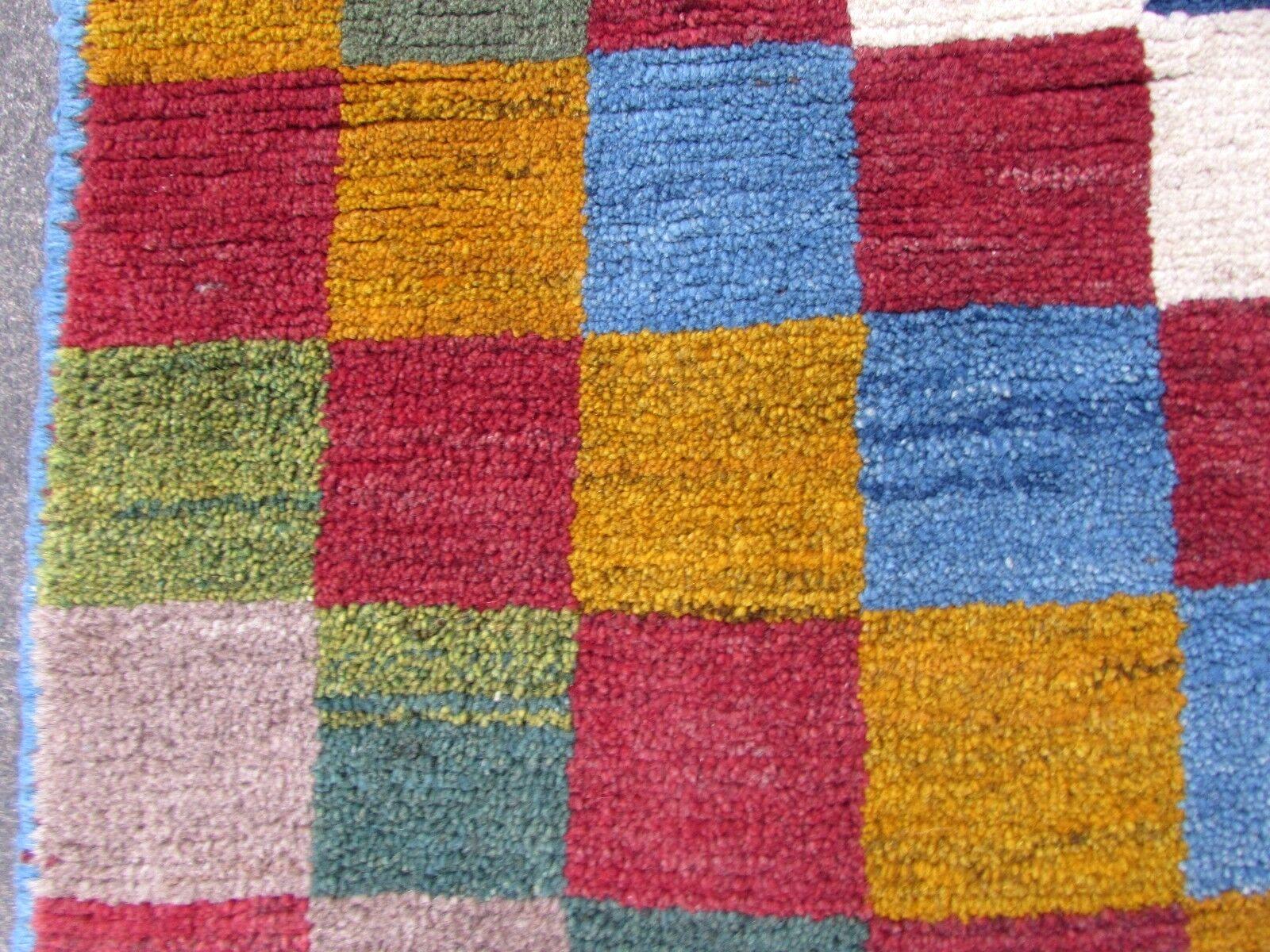 Hand-Knotted Handmade Vintage Gabbeh Style Rug, 1970s, 1Q0243