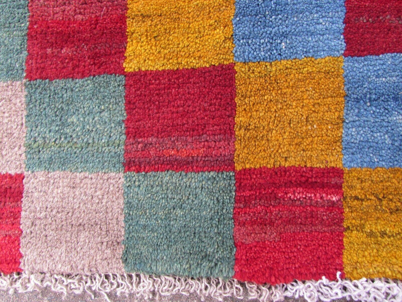 Handmade Vintage Gabbeh Style Rug, 1970s, 1Q0243 In Good Condition In Bordeaux, FR