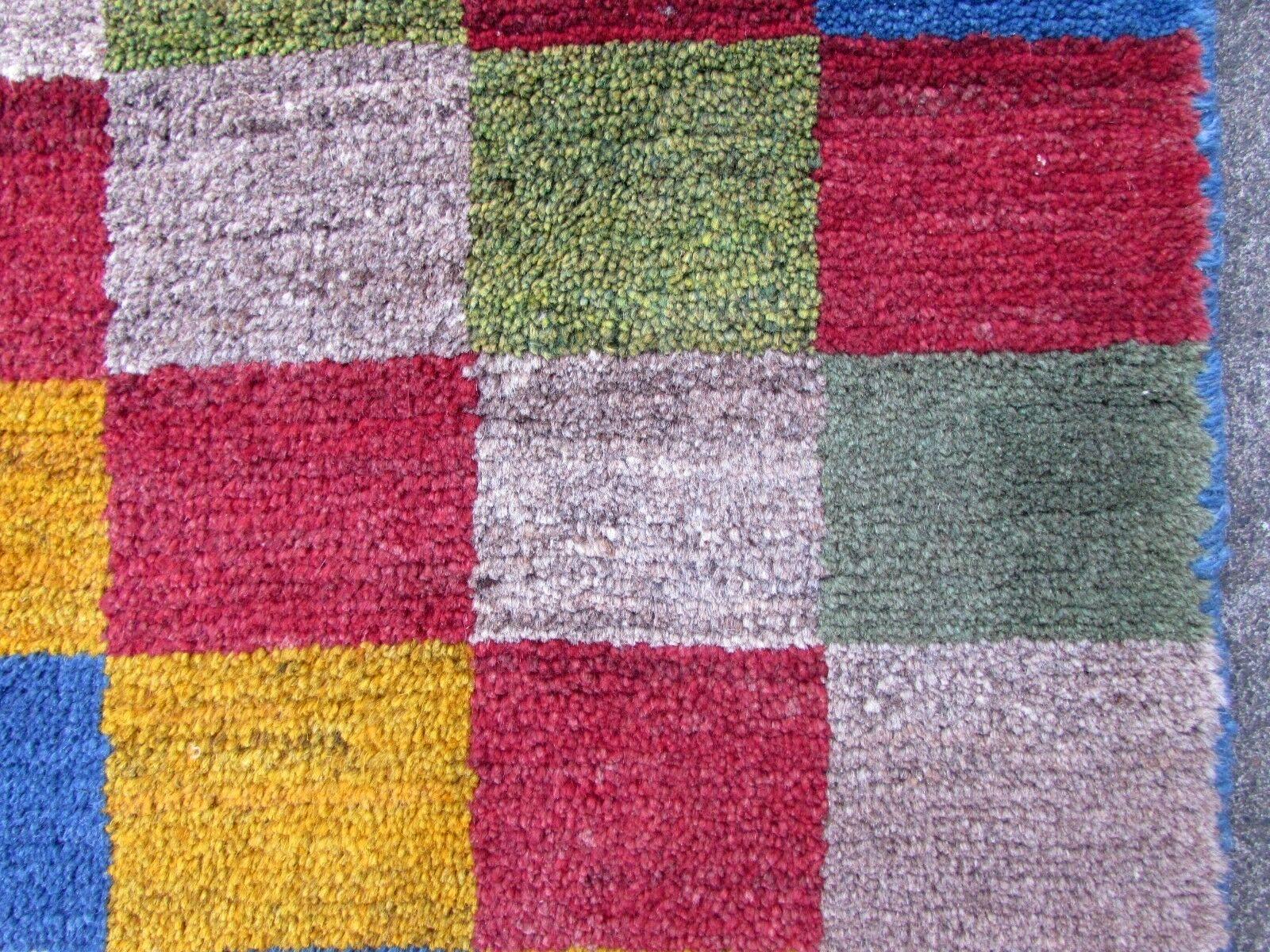 Wool Handmade Vintage Gabbeh Style Rug, 1970s, 1Q0243