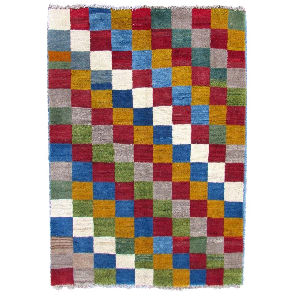 Handmade Vintage Gabbeh Style Rug, 1970s, 1C590 at 1stDibs