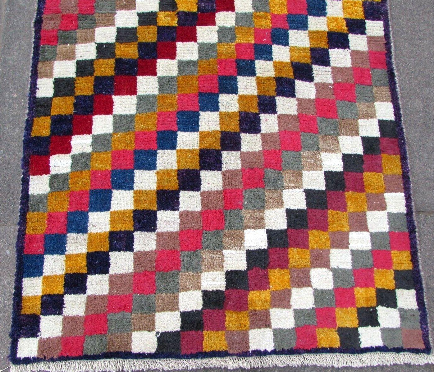 Indian Handmade Vintage Gabbeh Style Rug, 1970s, 1Q0256