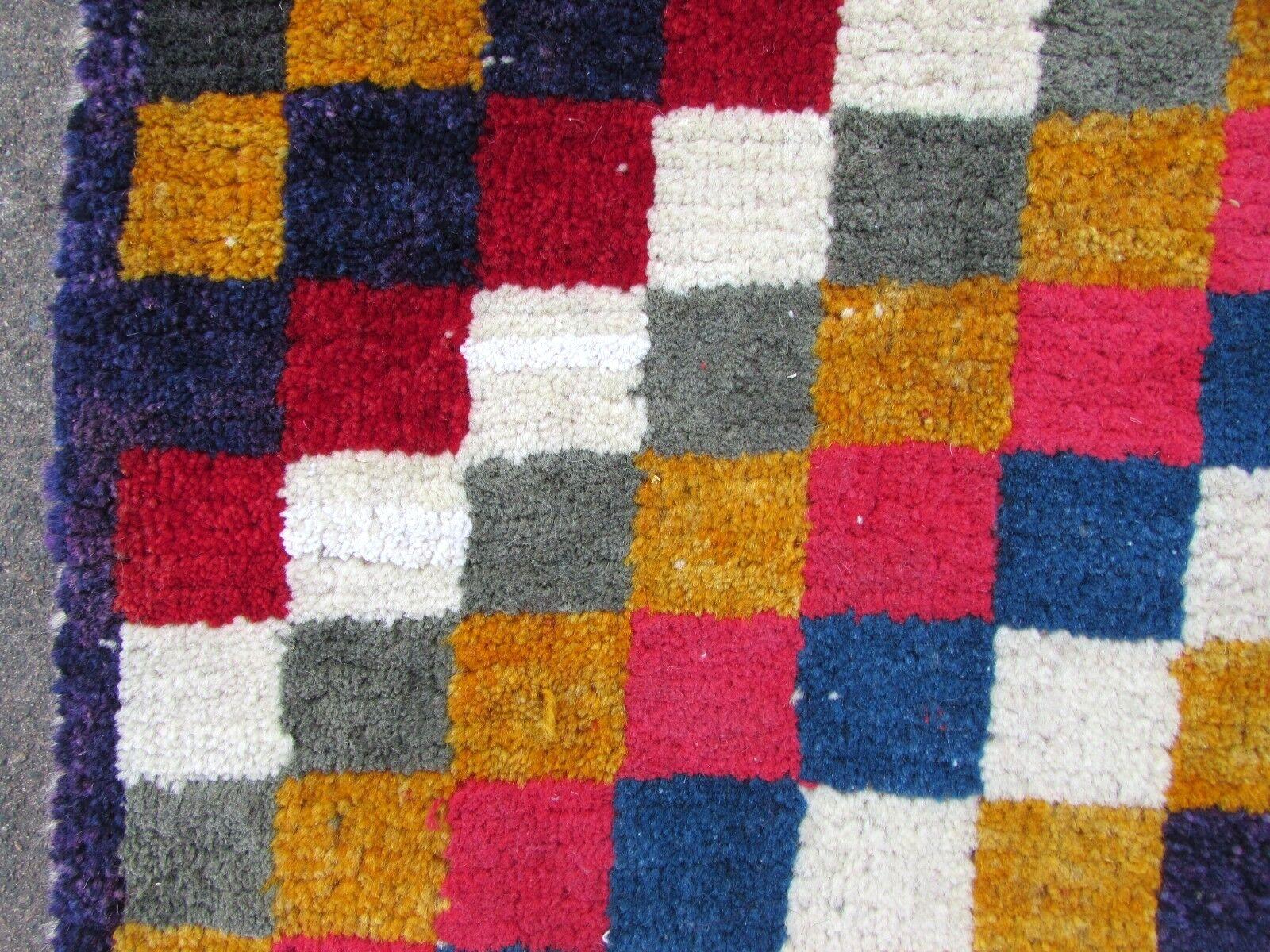 Wool Handmade Vintage Gabbeh Style Rug, 1970s, 1Q0256