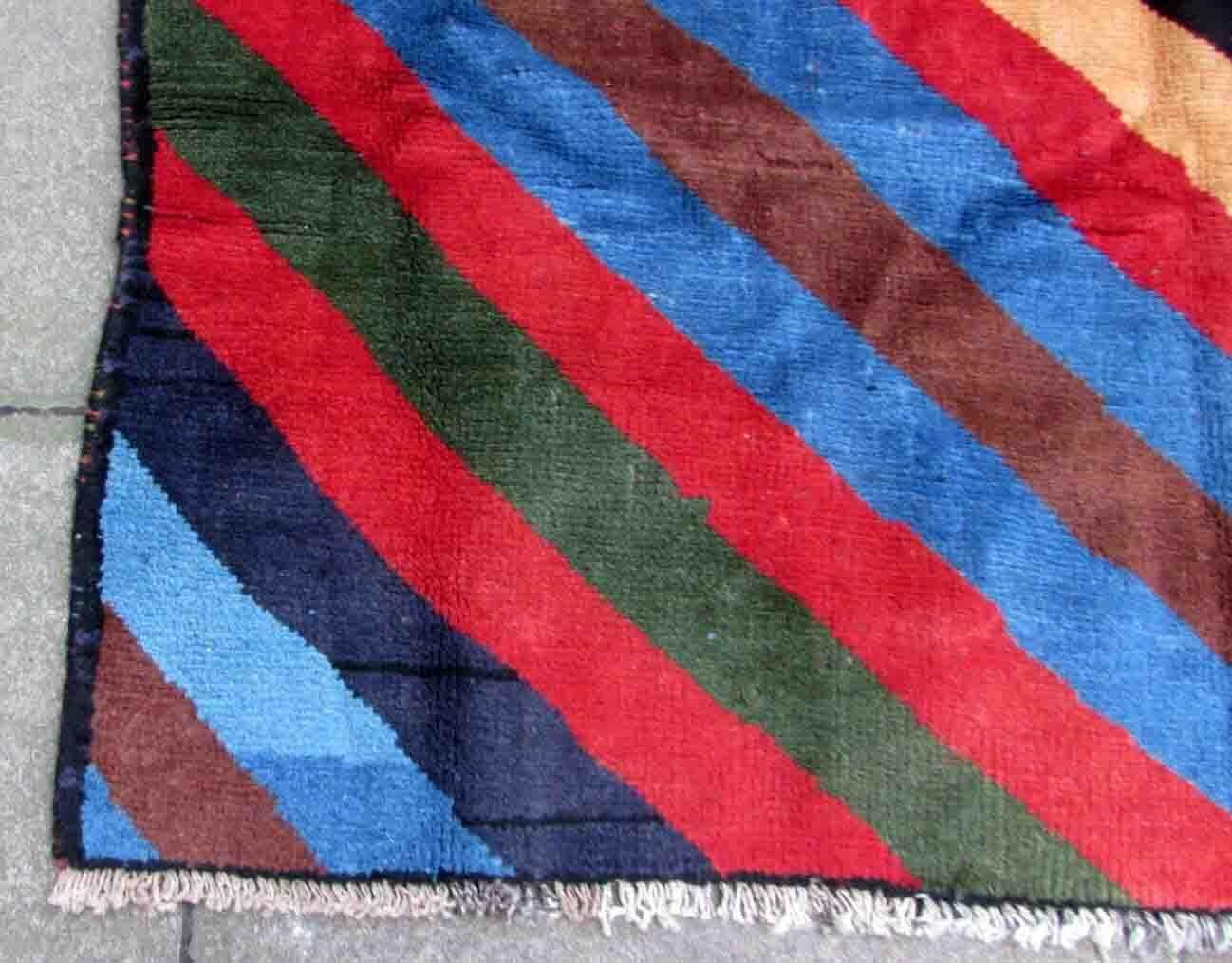 Asian Handmade Vintage Gabbeh Style Rug, 1970s, 1Q27 For Sale
