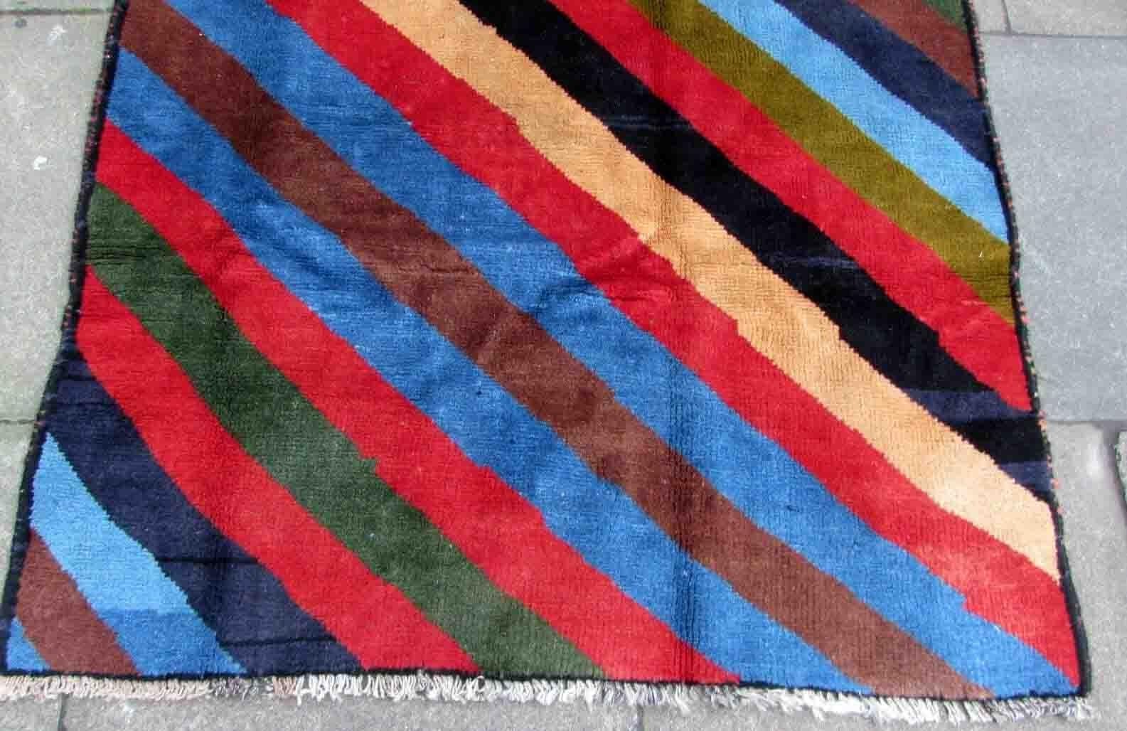 Handgefertigter Vintage-Teppich im Gabbeh-Stil, 1970er Jahre, 1Q27 im Angebot 1