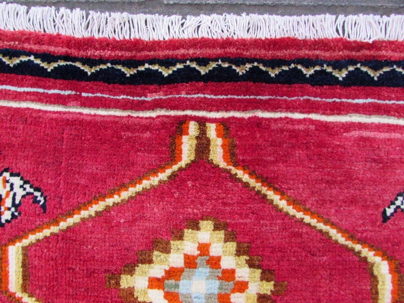 Hand-Knotted Handmade Vintage Gabbeh Style Rug, 1980s, 1Q0069