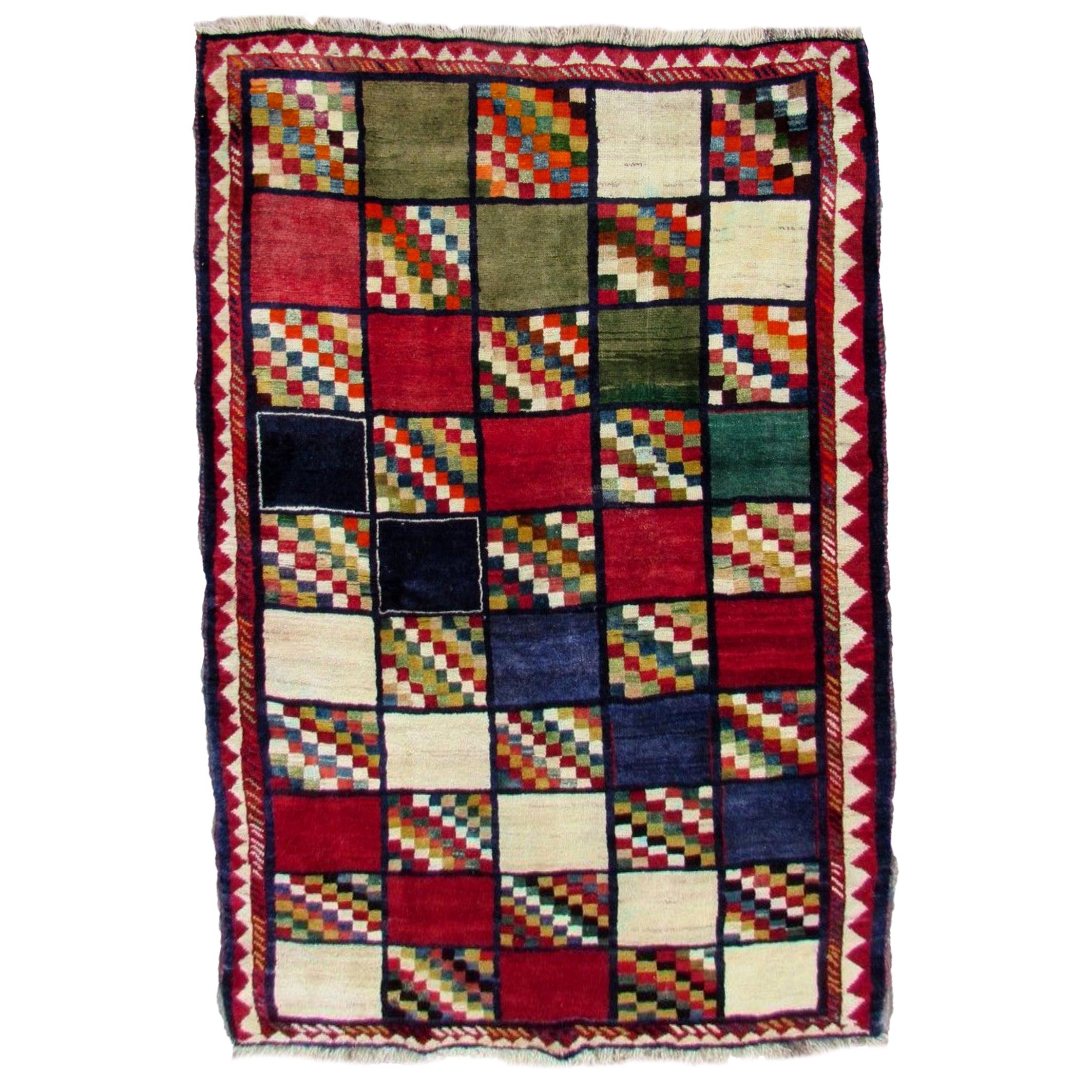 Handmade Vintage Gabbeh Style Rug, 1980s, 1Q0001 at 1stDibs
