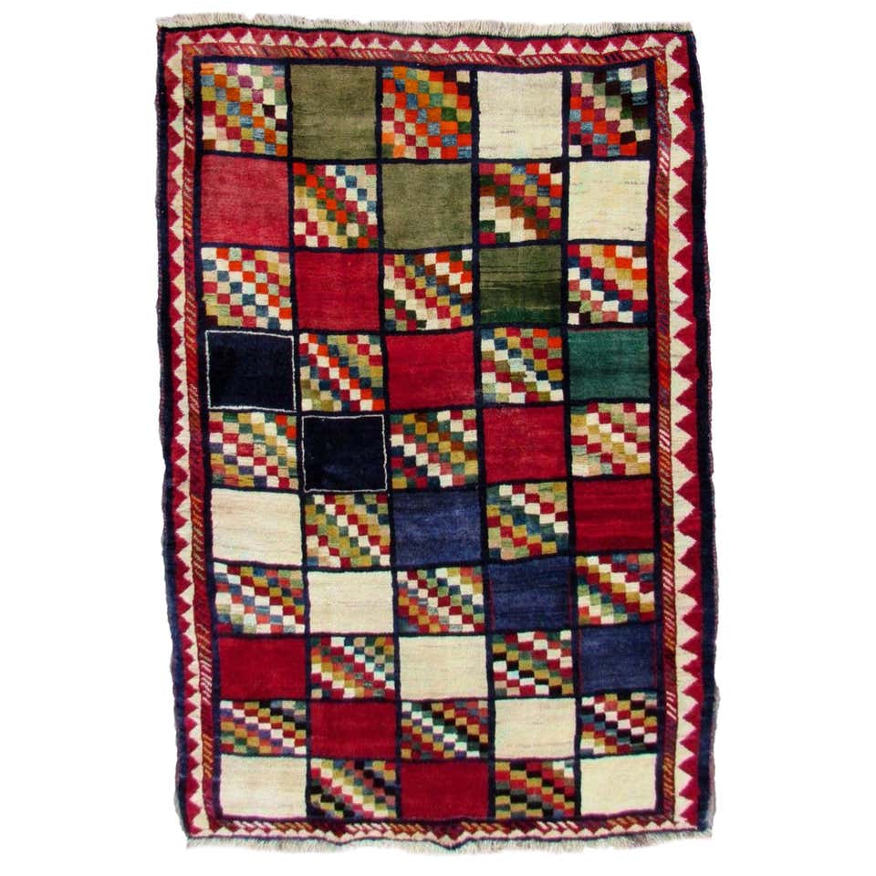 Handmade Vintage Gabbeh Style Rug, 1980s, 1Q0001 at 1stDibs