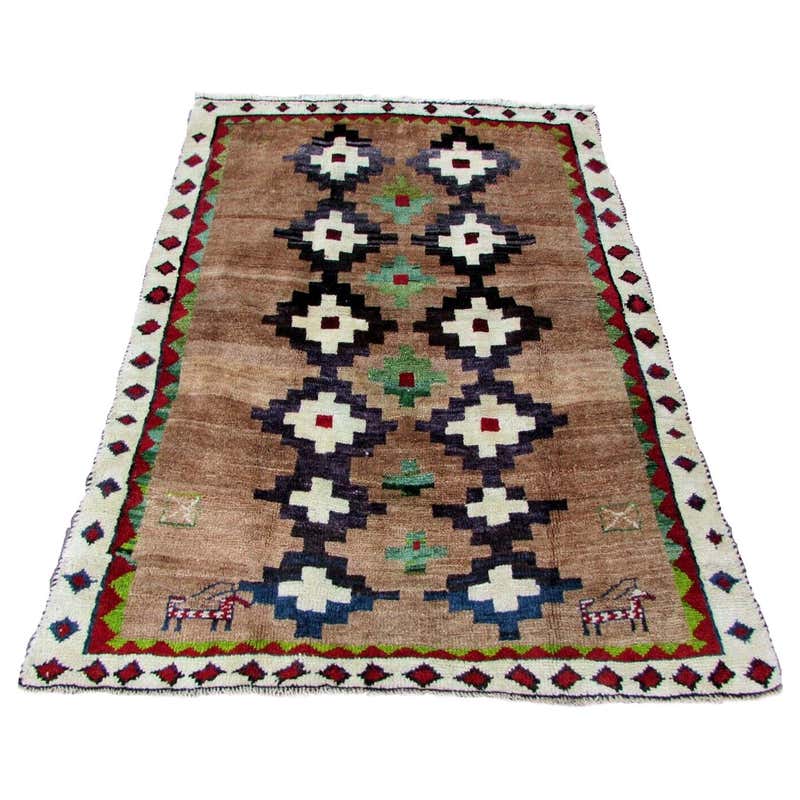 Handmade Vintage Gabbeh Style Rug, 1980s, 1Q0001 at 1stDibs