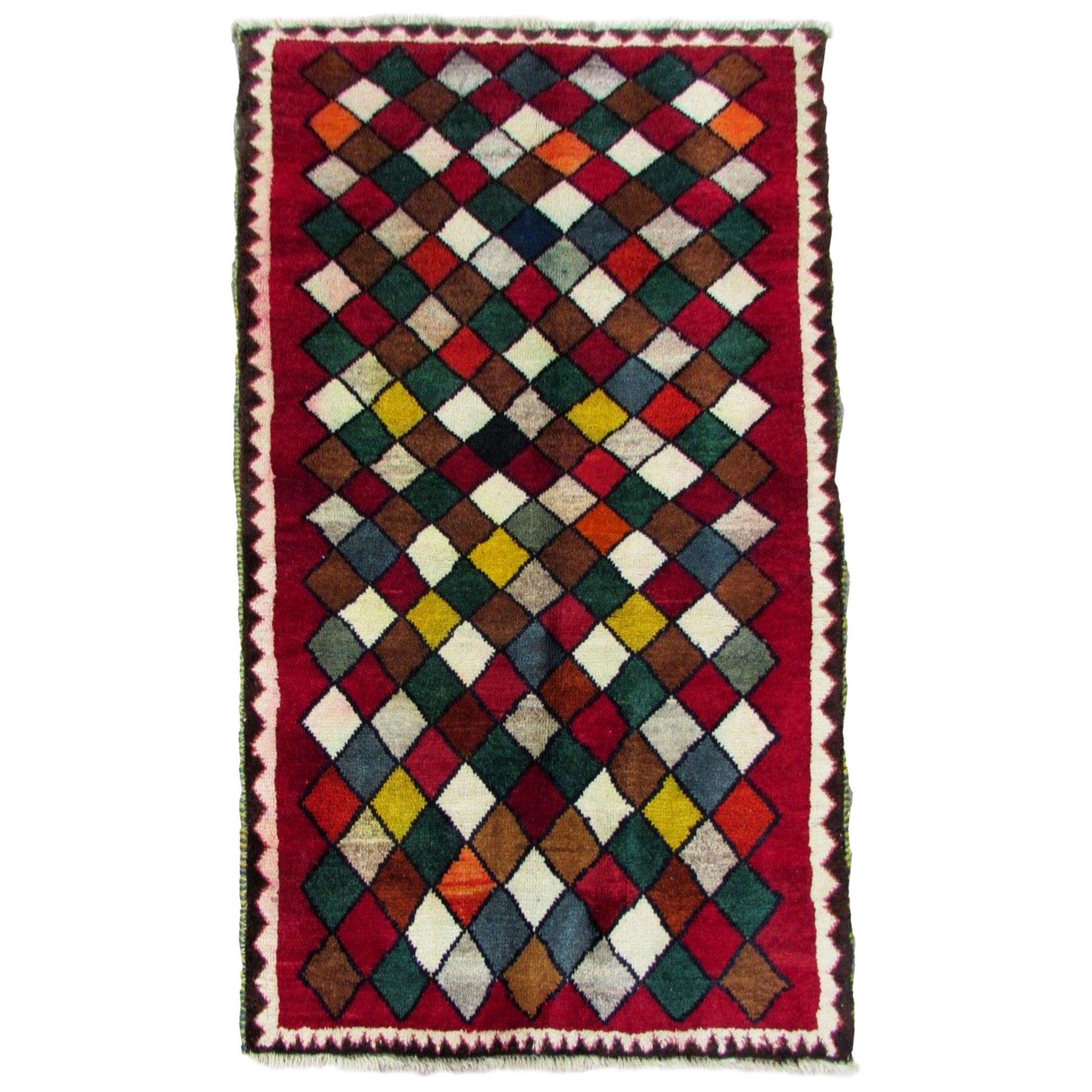 Handmade Vintage Gabbeh Style Rug, 1980s, 1Q0001 at 1stDibs
