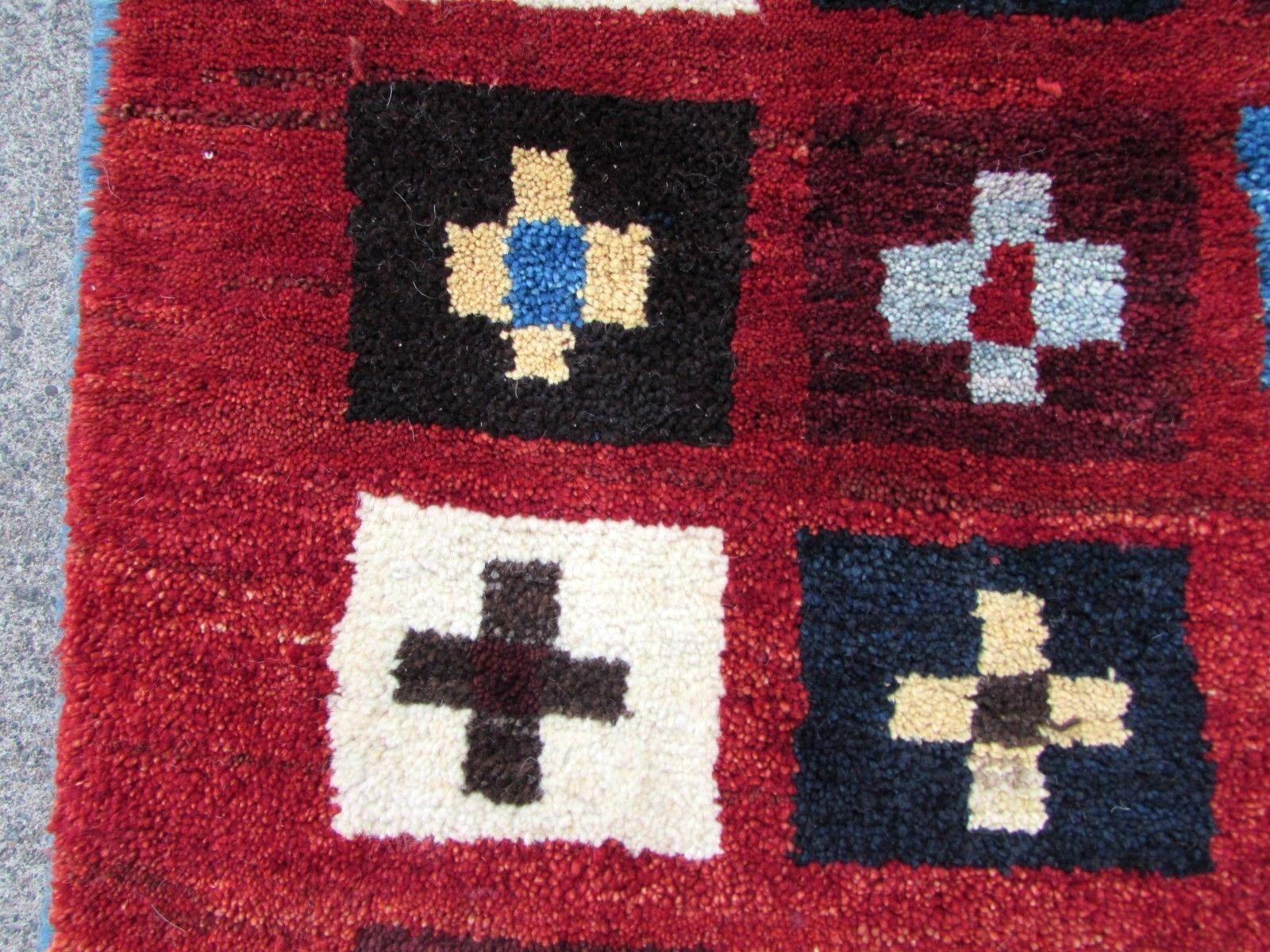 Wool Handmade Vintage Gabbeh Style Rug, 1980s, 1Q0105