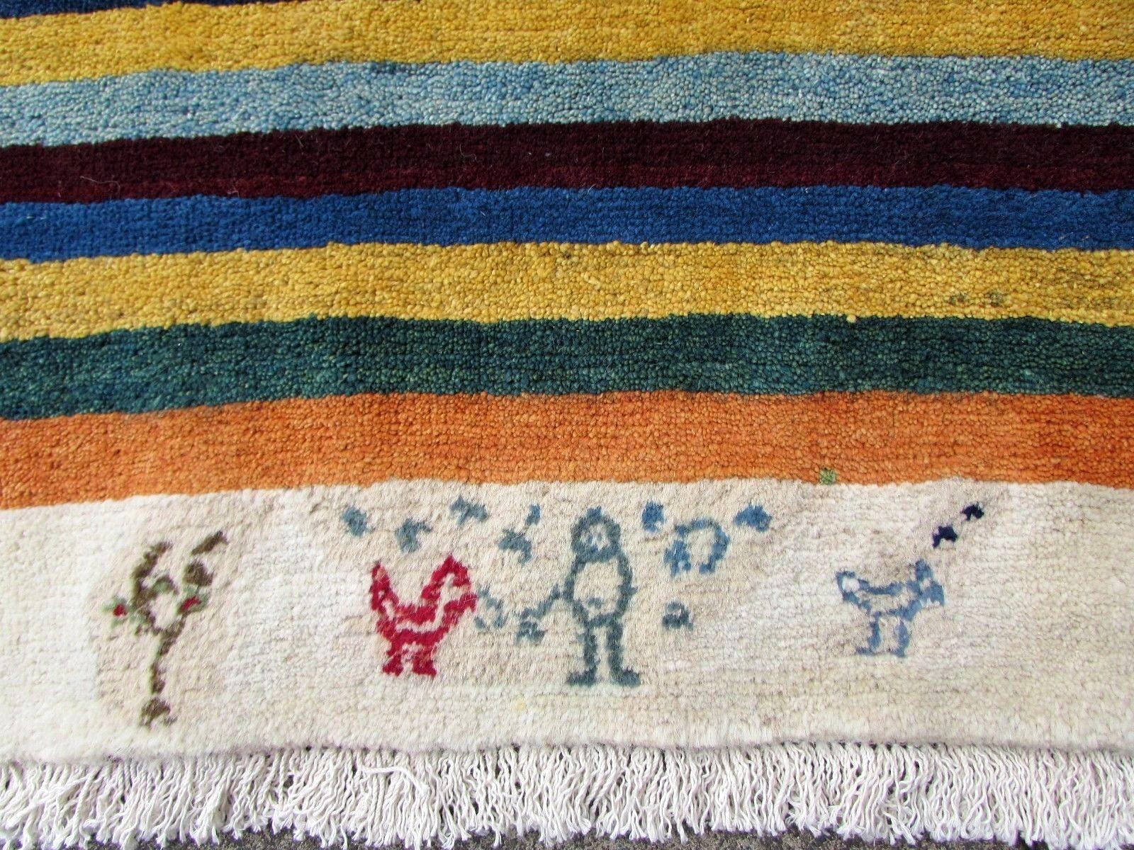 Handmade Vintage Gabbeh Style Rug, 1980s, 1Q0108 3