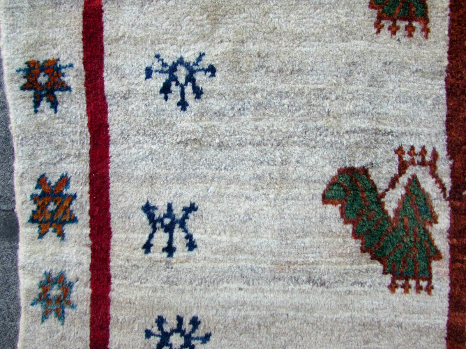 Indian Handmade Vintage Gabbeh Style Rug, 1980s, 1Q0270