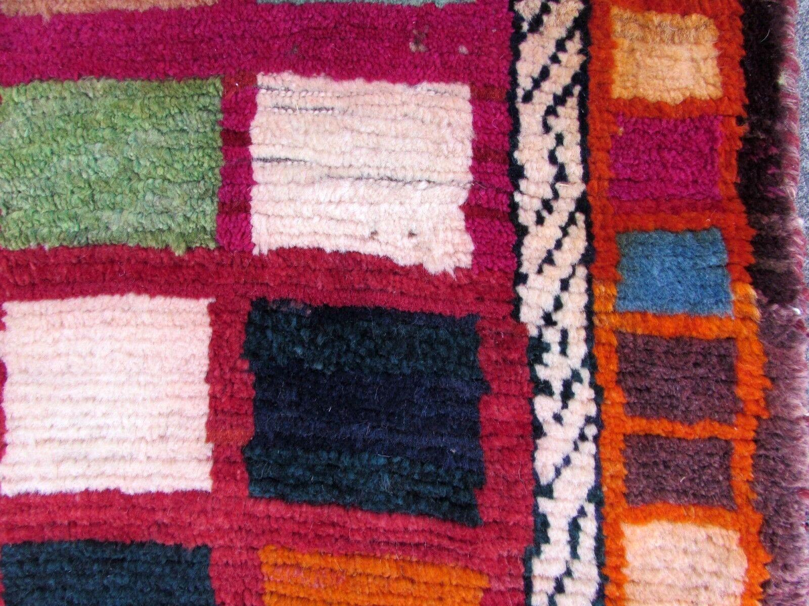 Indian Handmade Vintage Gabbeh Style Rug, 1980s, 1Q0295