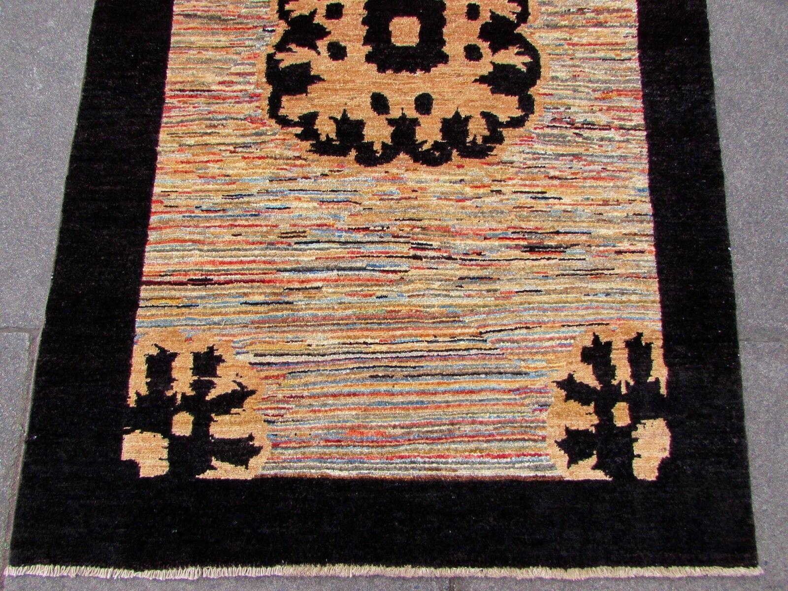Indian Handmade Vintage Gabbeh Style Rug, 1980s, 1Q0298