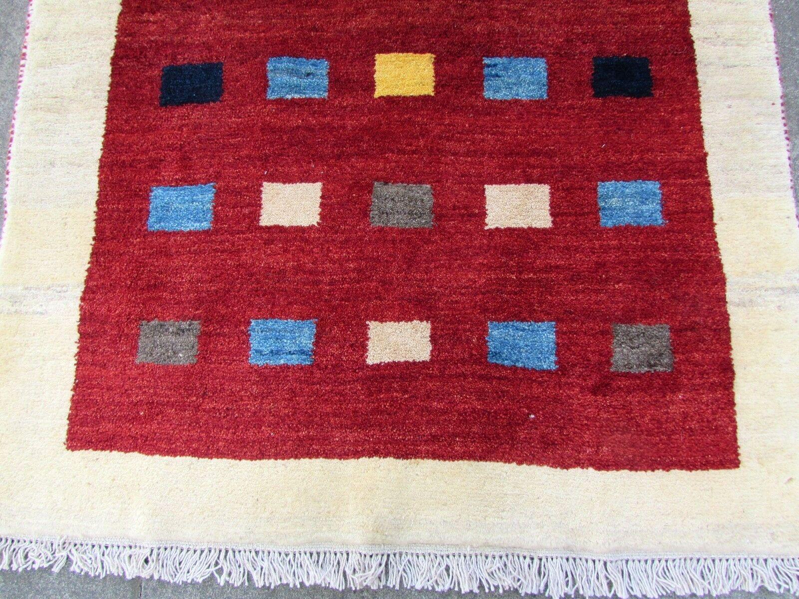 Wool Handmade Vintage Gabbeh Style Rug, 1980s, 1Q0311