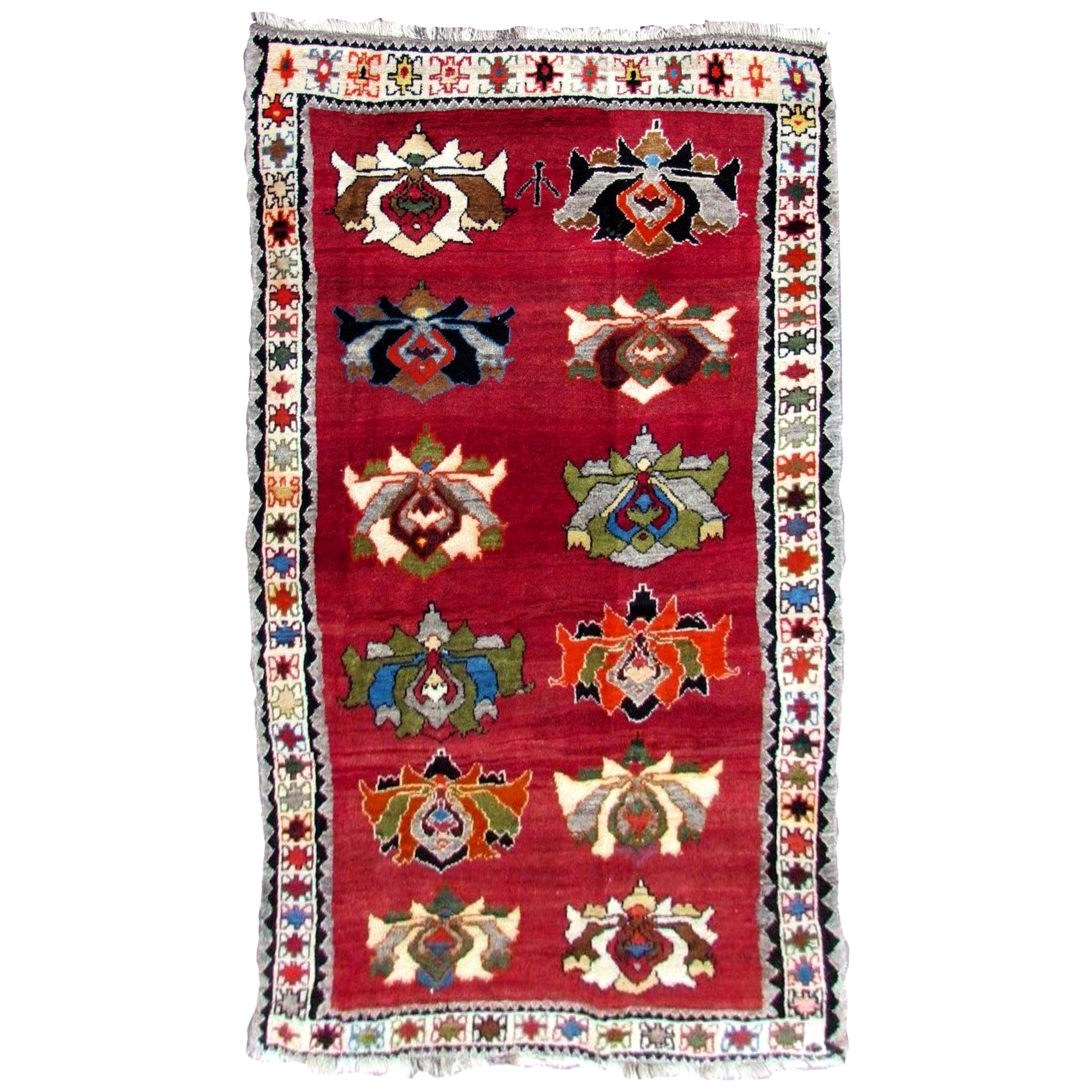 Handmade Vintage Gabbeh Style Rug, 1980s, 1Q0094 at 1stDibs