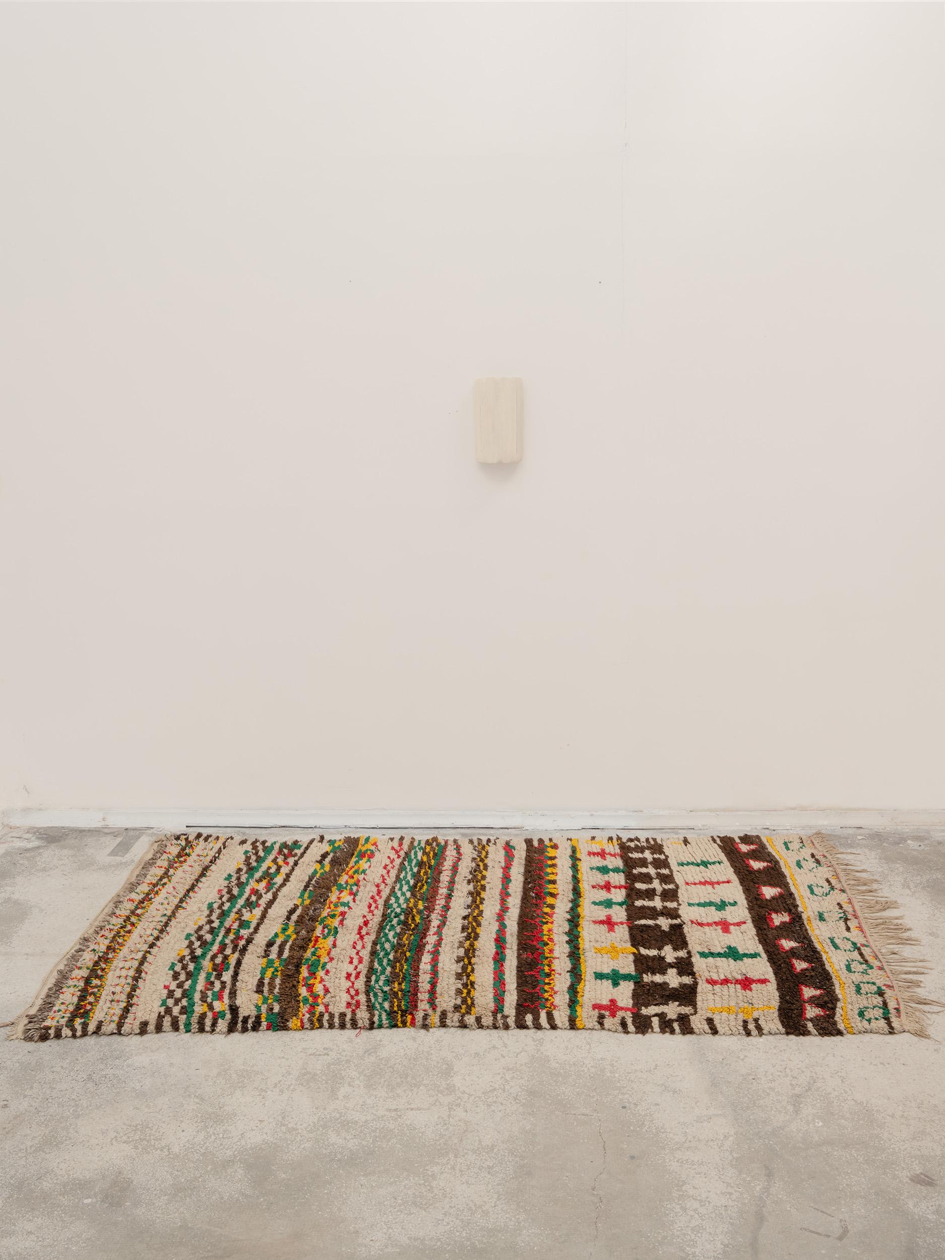 Tribal Tapis marocain vintage vert et jaune, fait main, années 90 en vente