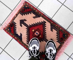 Handmade Vintage Hamadan Style Mat, 1970s, 1c878