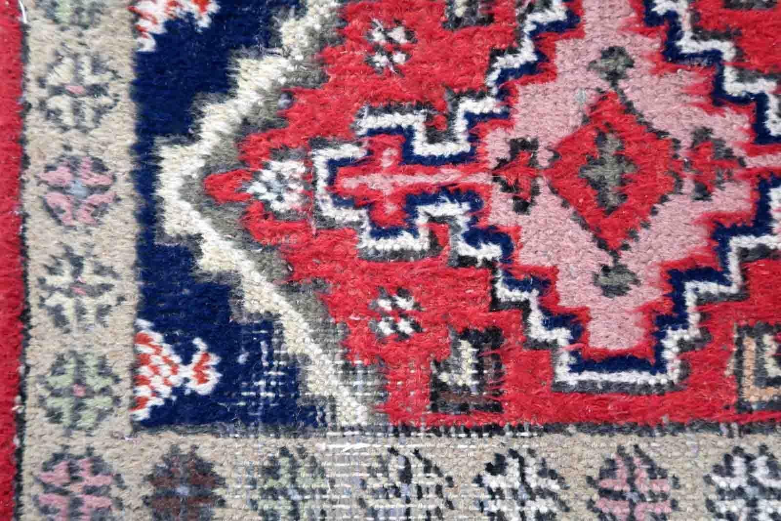 Handgefertigte Vintage-Matte im Hamadan-Stil, 1970er Jahre, 1c879 (Ende des 20. Jahrhunderts) im Angebot