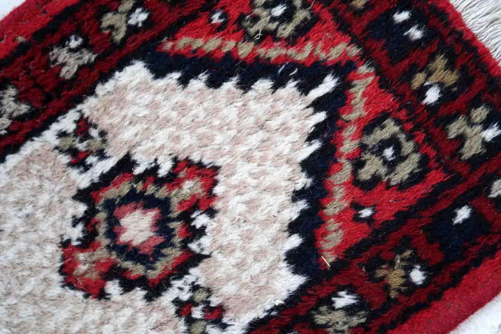 Wool Handmade Vintage Hamadan Style Mat, 1970s, 1C881 For Sale