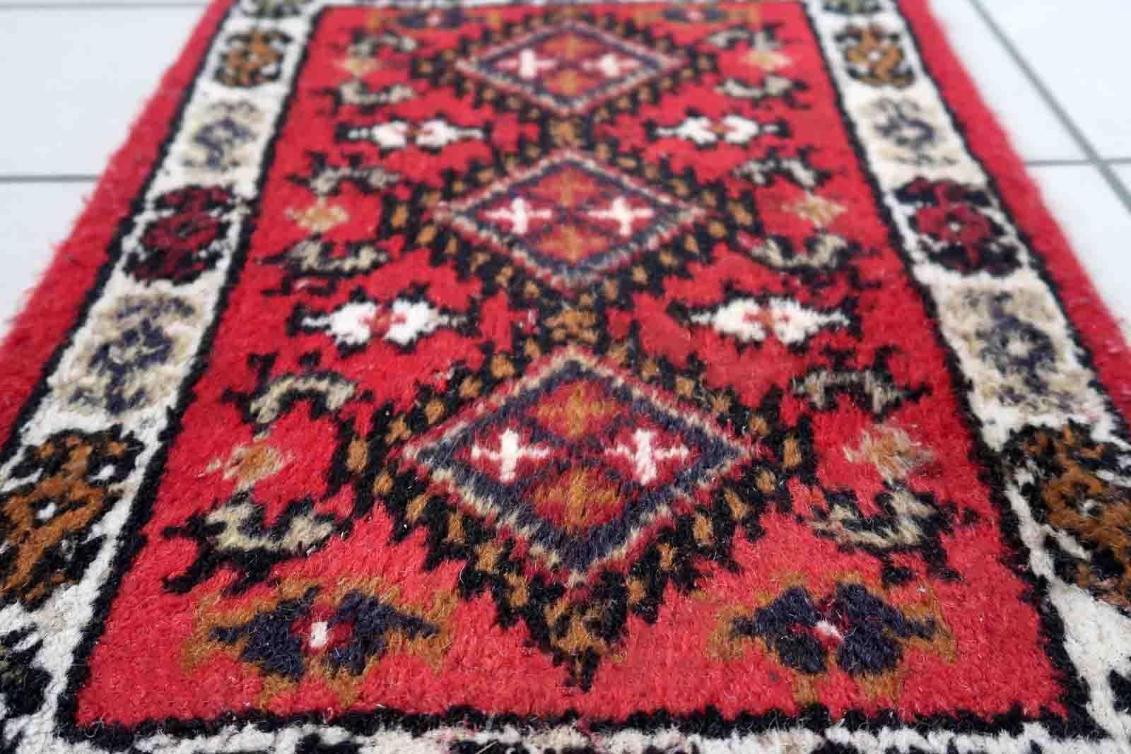 Handgefertigter Vintage-Teppich im Hamadan-Stil, 1970er Jahre, 1C882 (Indisch) im Angebot