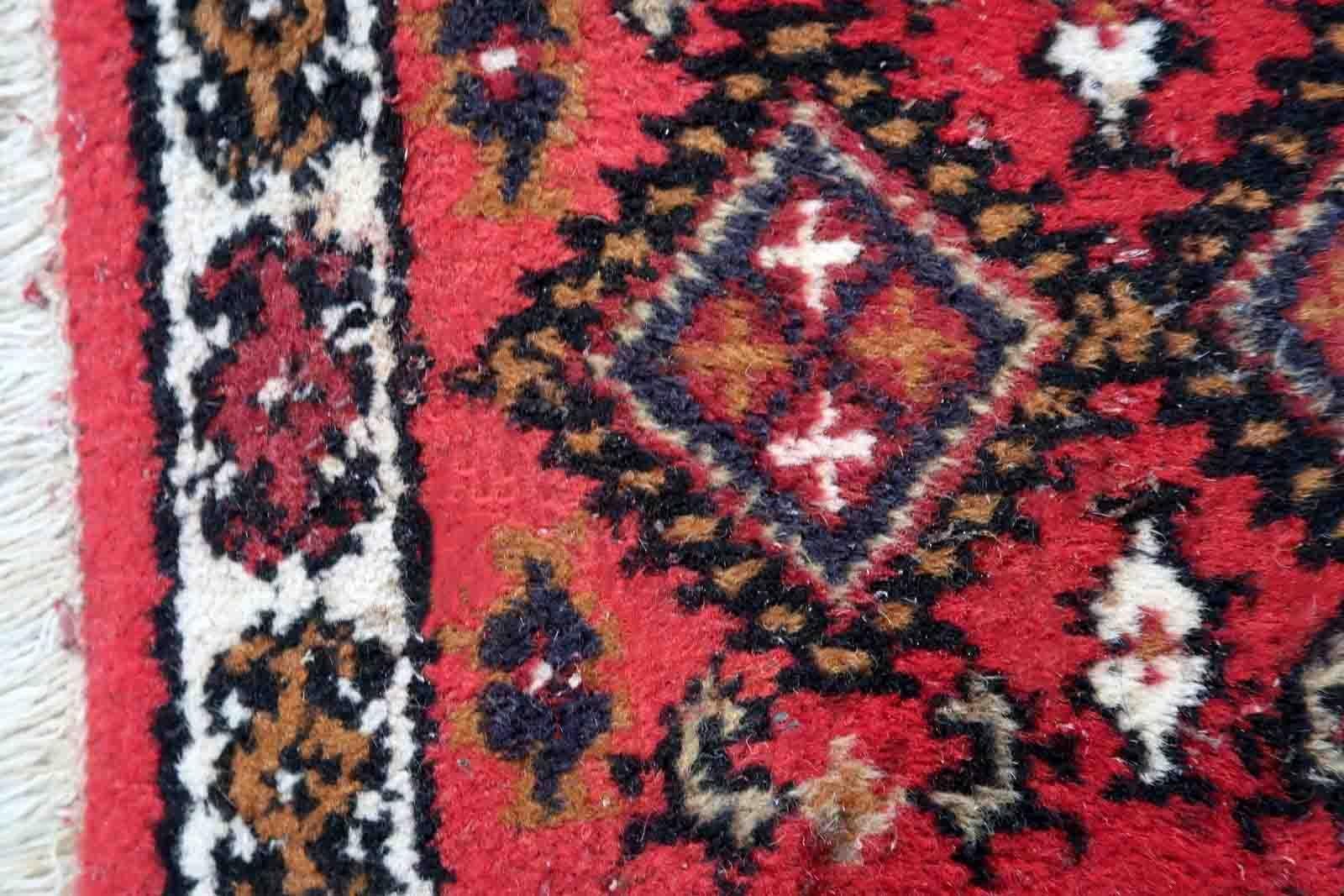 Handmade Vintage Hamadan Style Mat, 1970s, 1C882 In Good Condition For Sale In Bordeaux, FR
