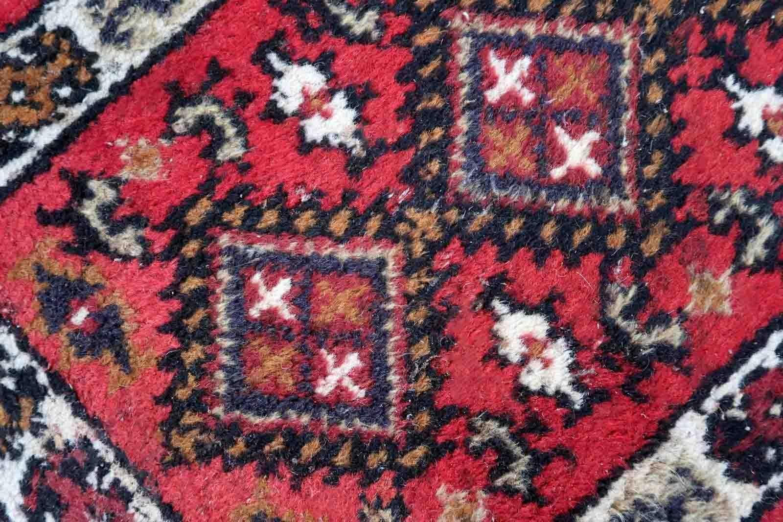 Late 20th Century Handmade Vintage Hamadan Style Mat, 1970s, 1C882 For Sale