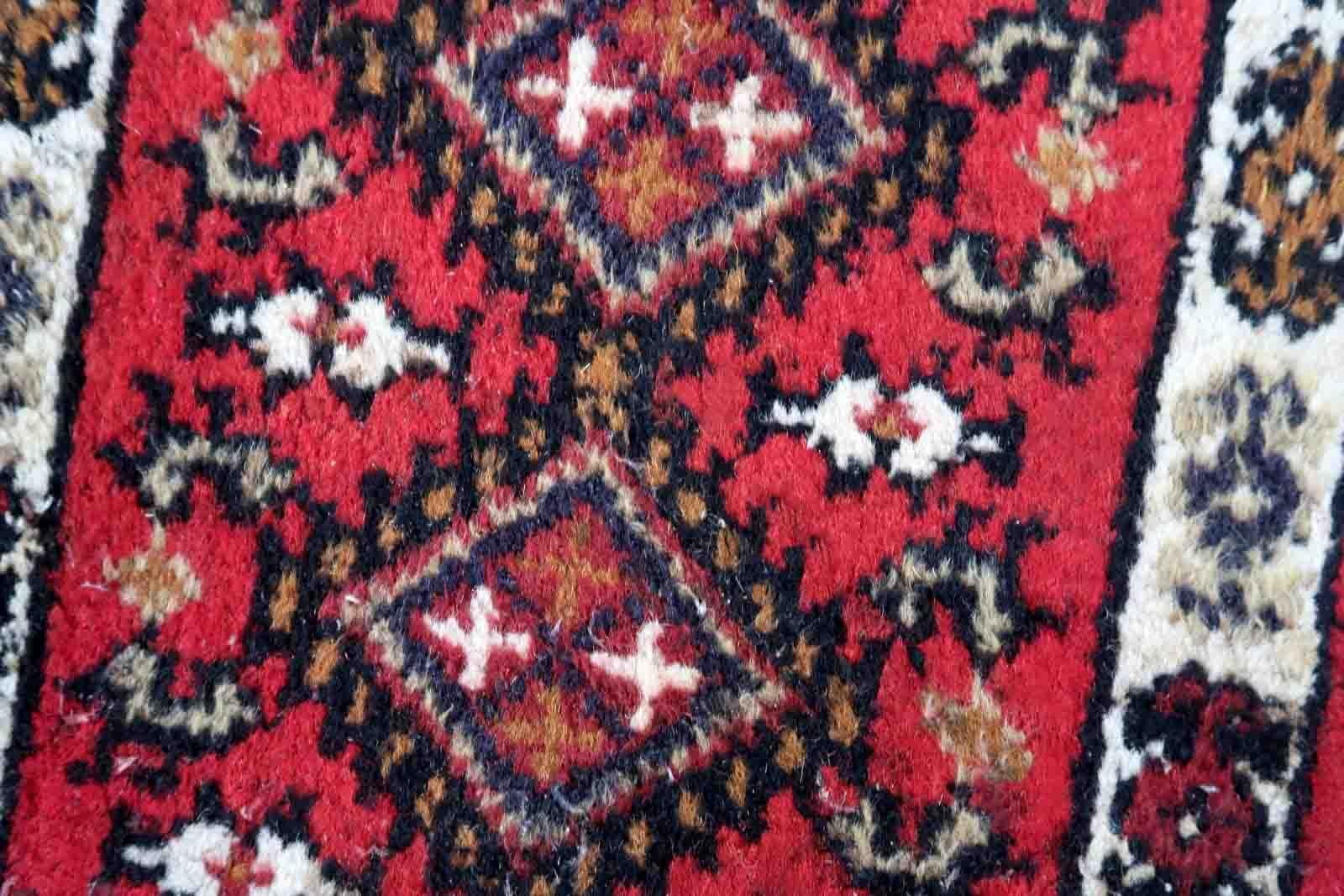 Wool Handmade Vintage Hamadan Style Mat, 1970s, 1C882 For Sale